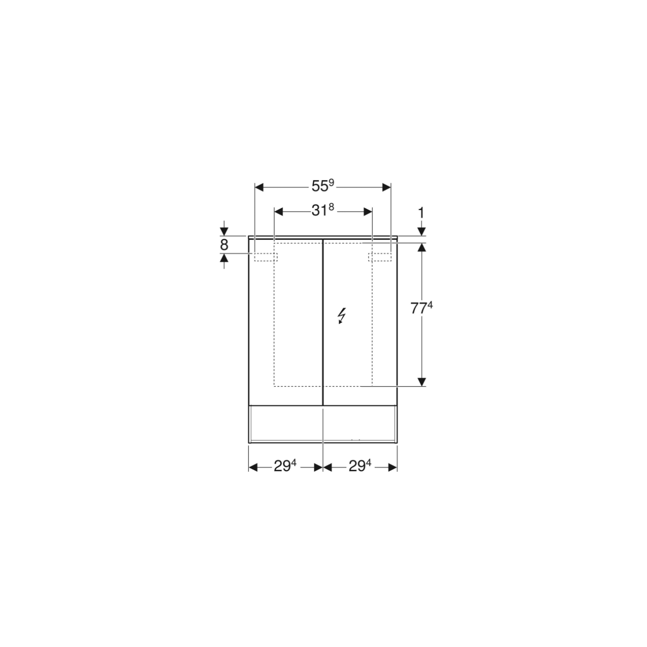 Geberit Acanto, Container mirrors