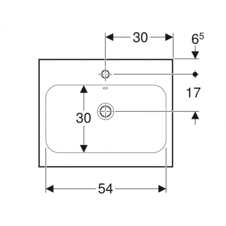 Geberit iCon, évier avec trou central