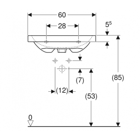 Geberit iCon, évier avec trou central