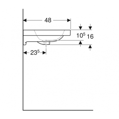 Geberit iCon, évier avec trou central