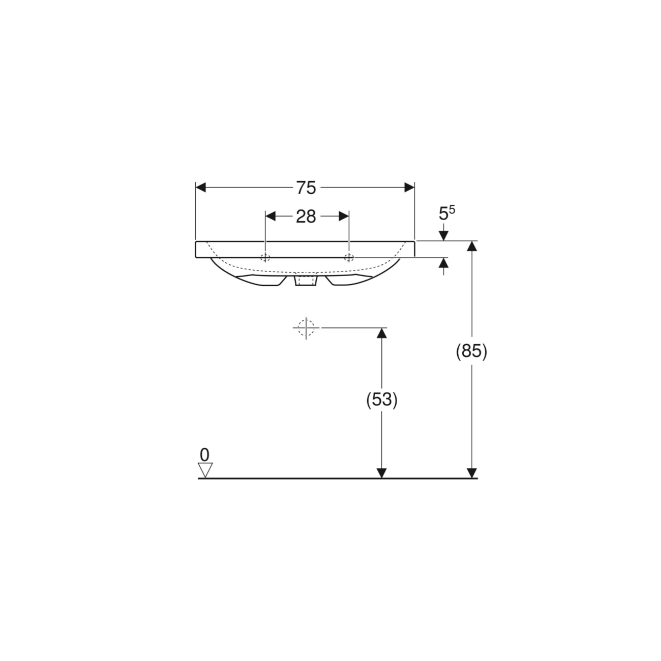 Geberi iCon, Lavabo senza foro