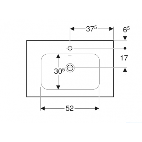 Geberit iCon, Lavabo con ripiano e foro centrale