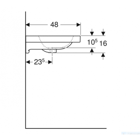 Geberit iCon, Lavabo con ripiano senza foro