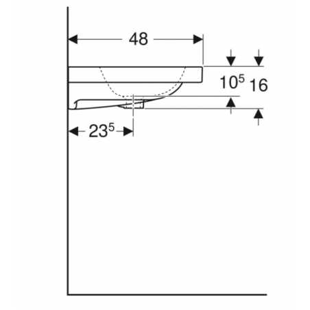 Geberit iCon, Washbasin with shelf without hole