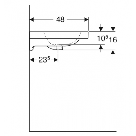Geberit iCon light, Evier avec étagères