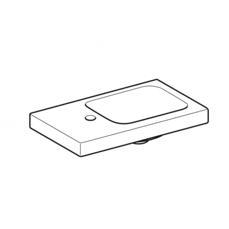 Geberit iCon, Lavamani con ripiano 53 cm asimmetrico a sinistra con foro