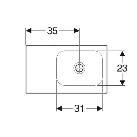 Geberit iCon, Lavamani con ripiani 53 cm asimmetrico a sinistra SFR