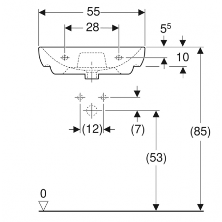 Geberit Smyle, Lavabo rond