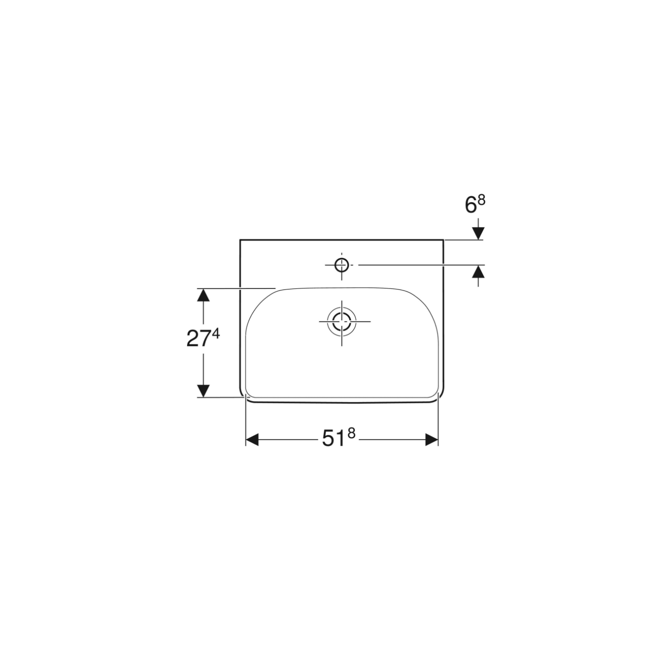 Geberit Smyle, Evier rectangulaire