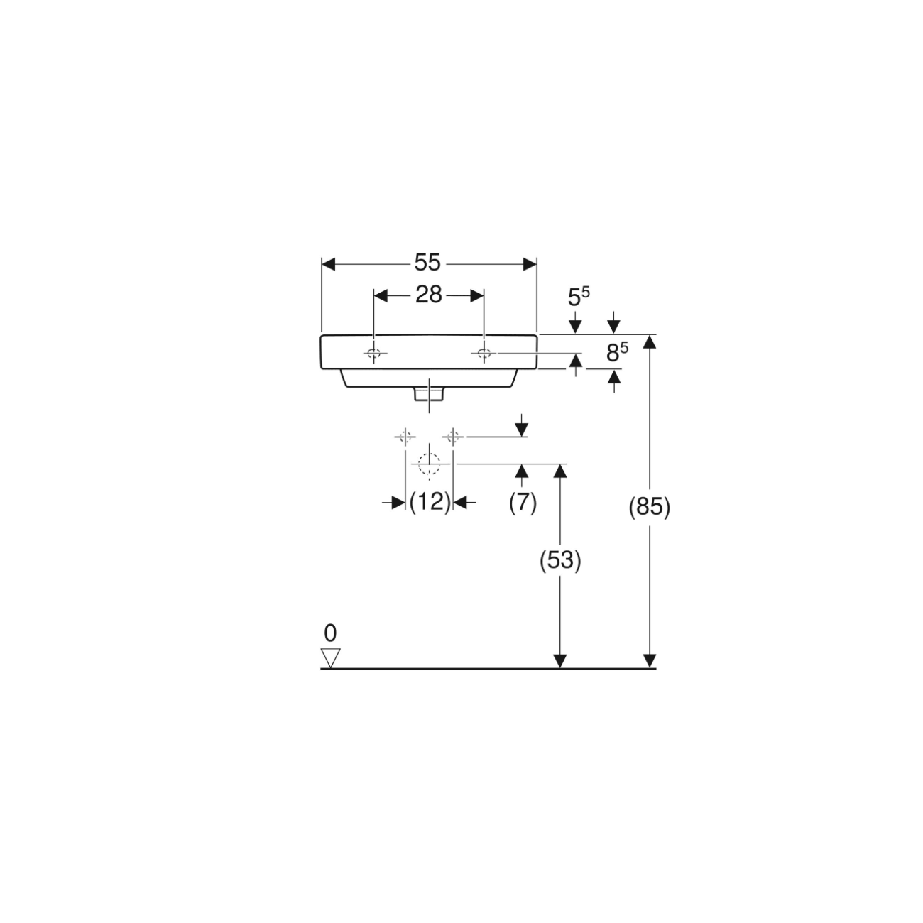 Geberit Smyle, Rectangular basin