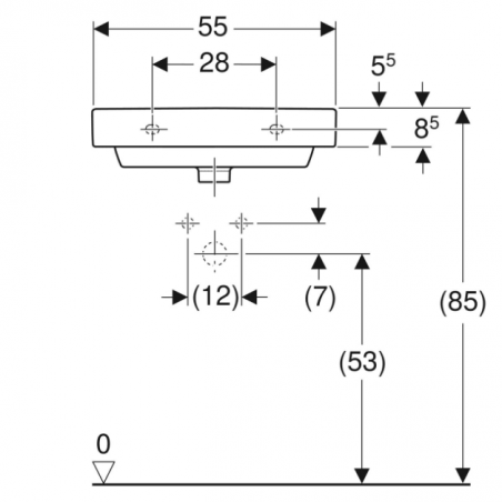 Geberit Smyle, Lavabo rettangolare