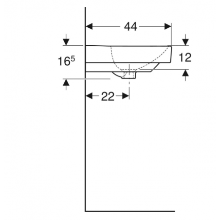Geberit Smyle, Rectangular basin
