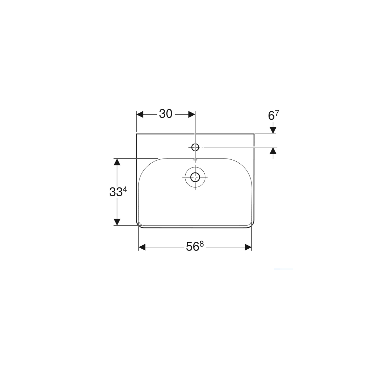 Geberit Smyle, Rectangular basin