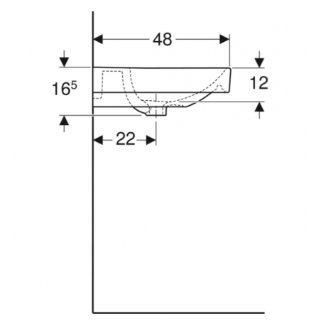 Geberit Smyle, Rectangular basin