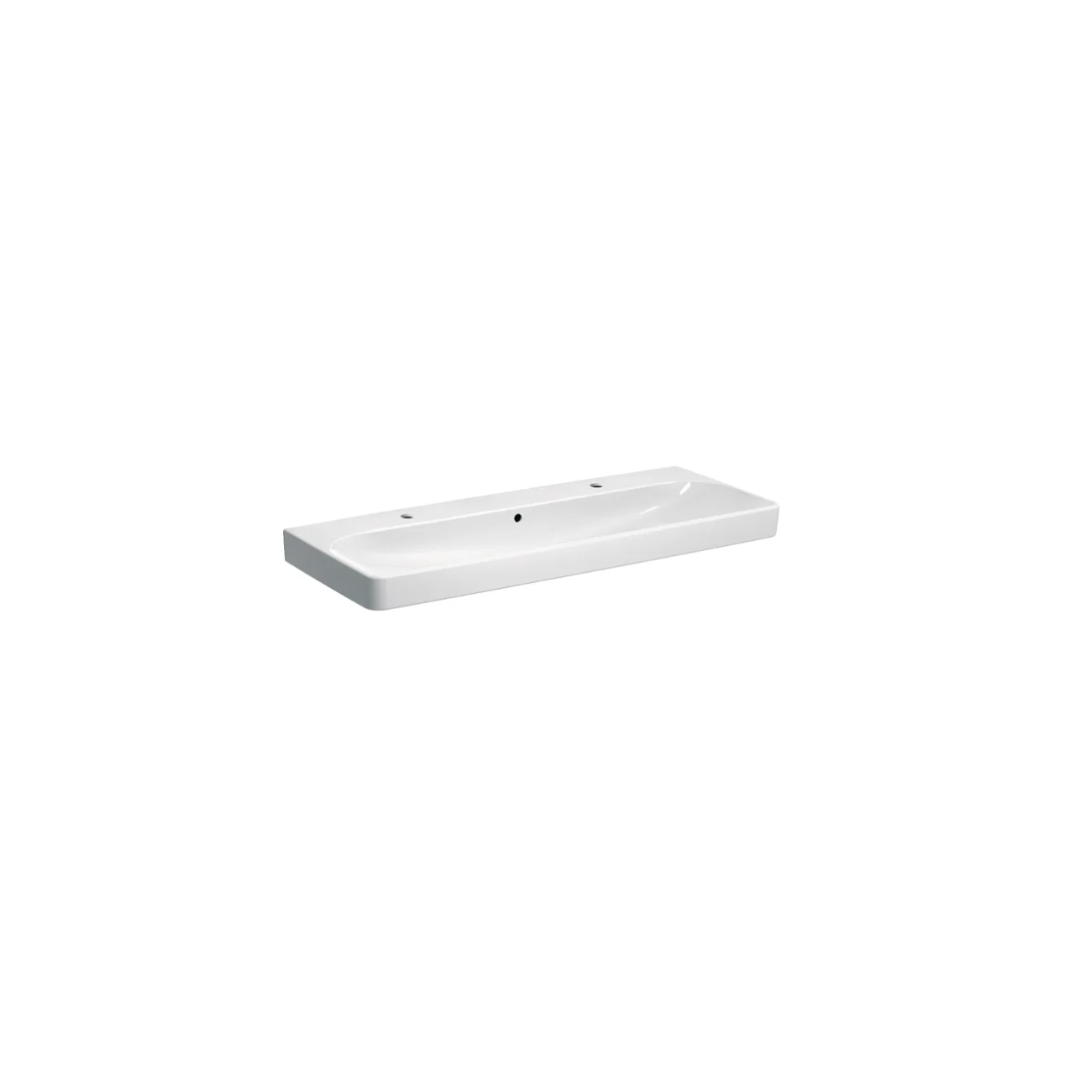 Geberit Smyle, Rectangular washbasin 120 cm with 2 holes