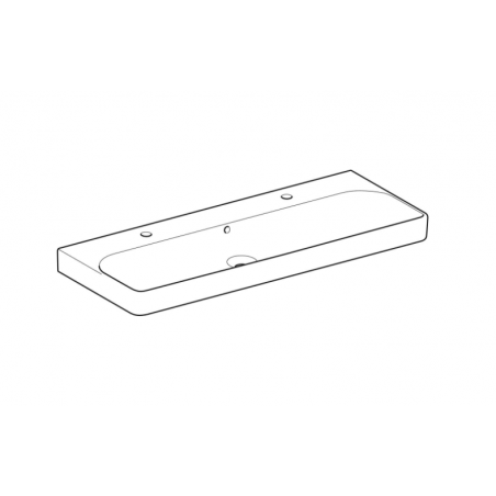 Geberit Smyle, Rectangular washbasin 120 cm with 2 holes