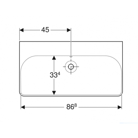 Geberit Smyle cm 90, Lavabo rettangolare senza foro rubinetteria