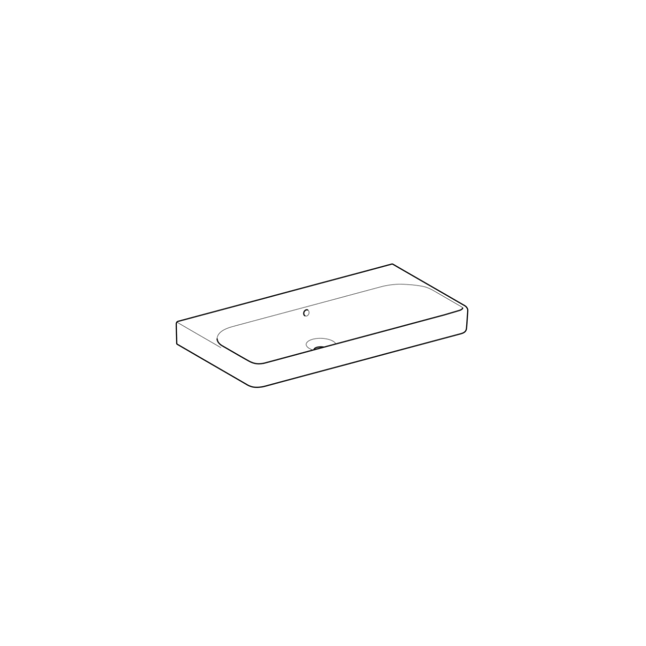 Geberit Smyle, Rectangular washbasin 90 cm without hole