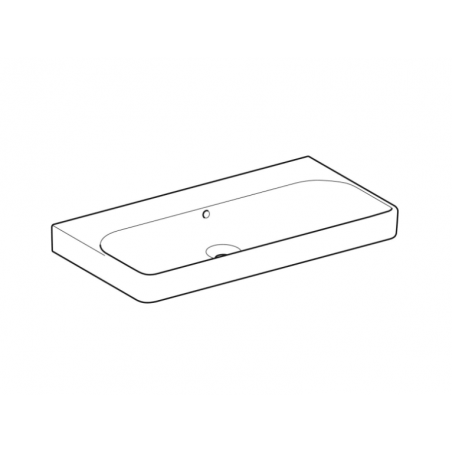 Geberit Smyle, Lavabo rettangolare 90 cm senza foro
