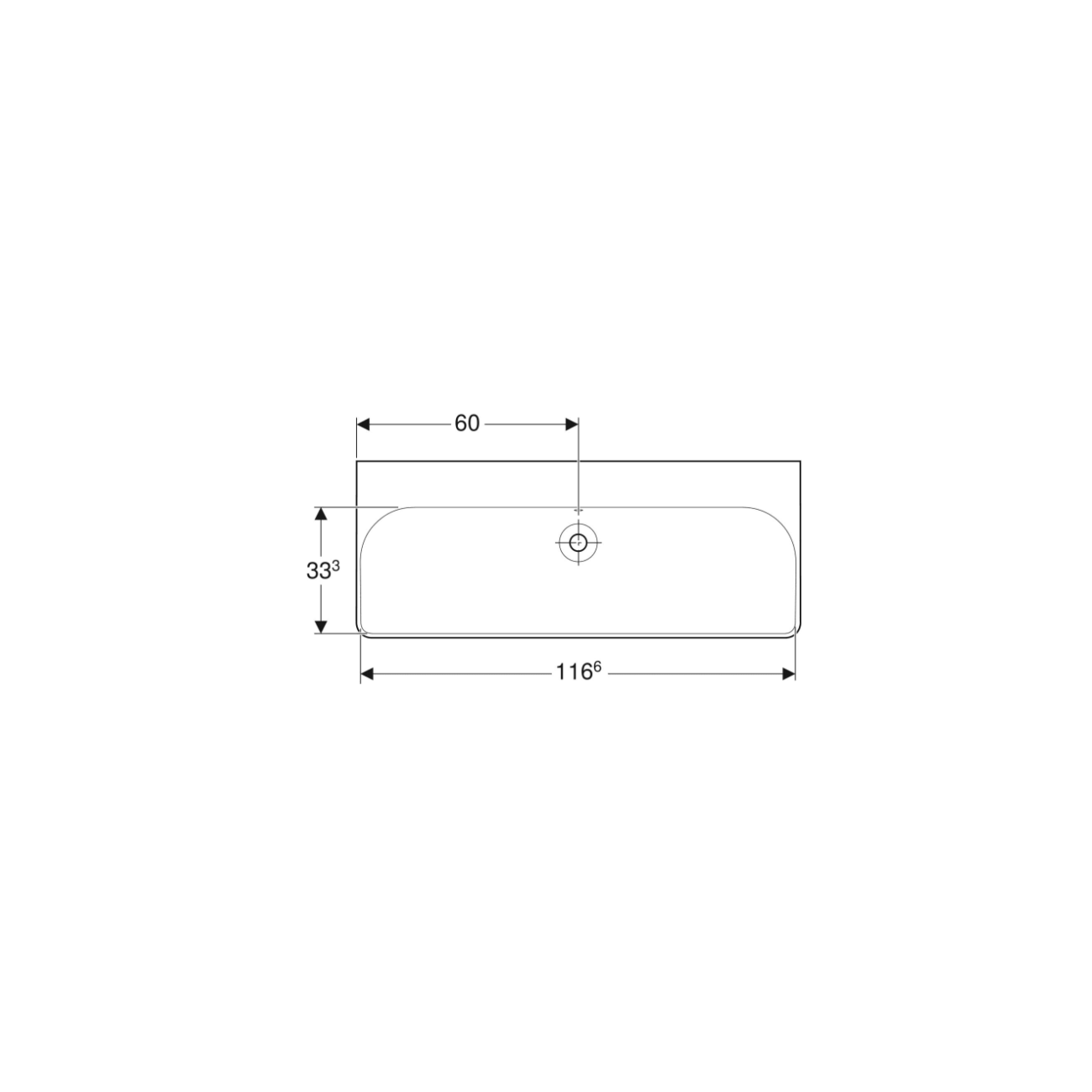 Geberit Smyle, Rectangular washbasin 90 cm without hole