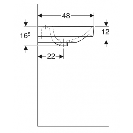 Geberit Smyle, Lavabo rectangulaire double cm 120
