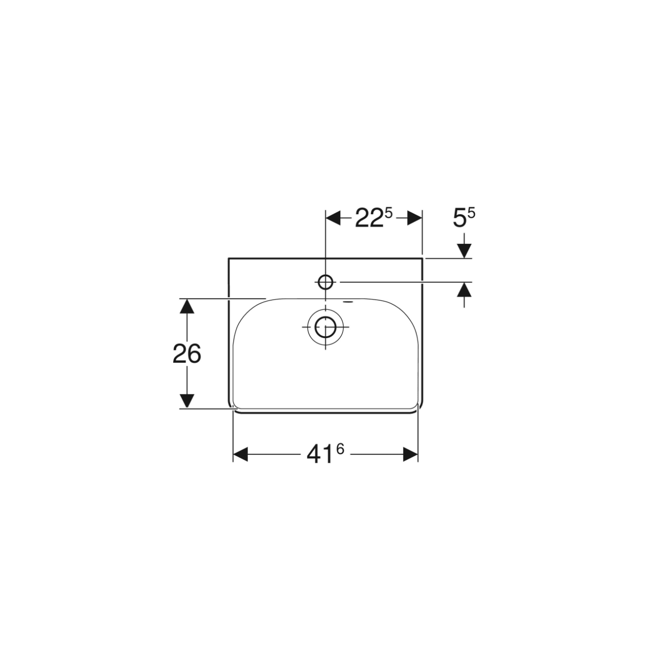 Geberit Smyle, Lavamani cm 45