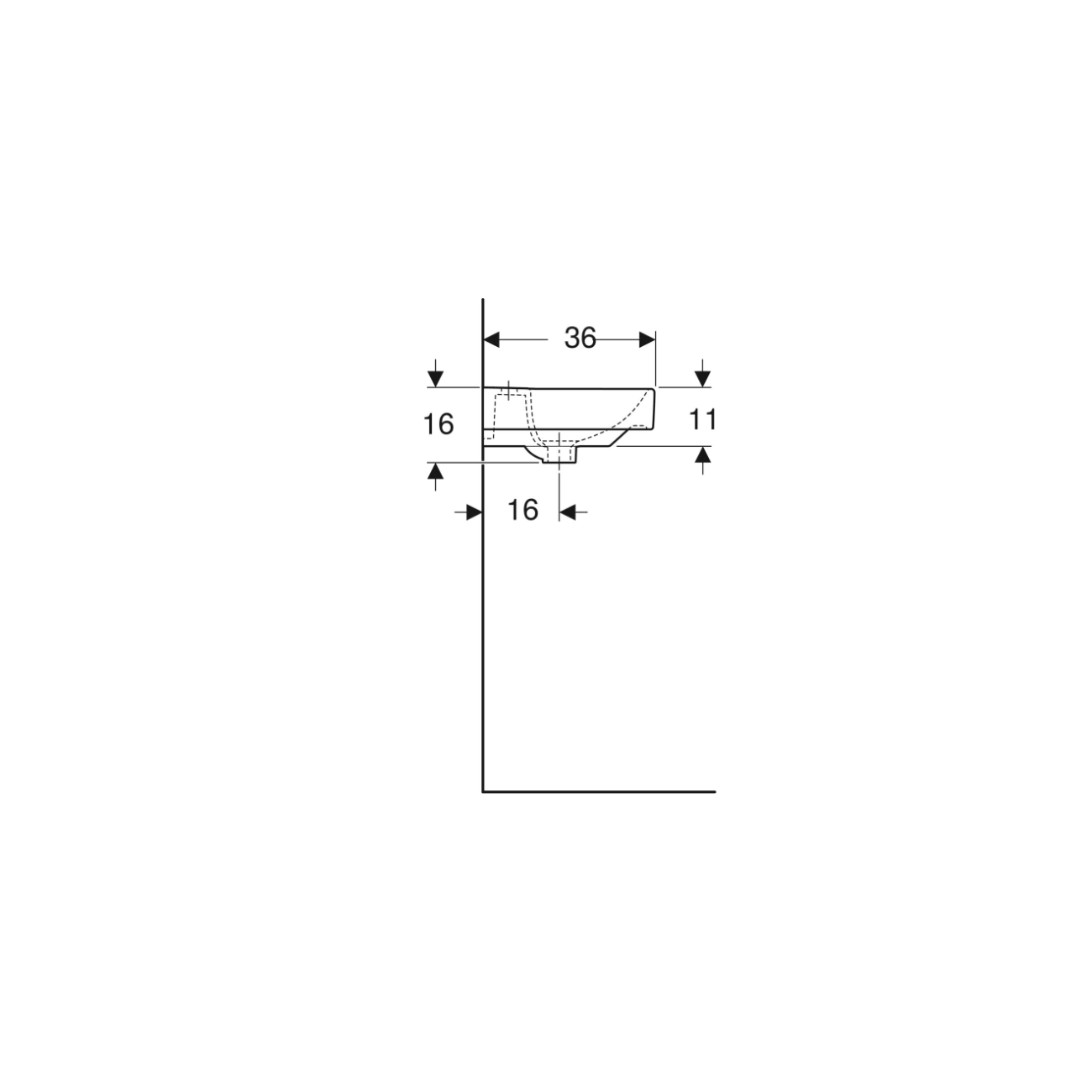 Geberit Smyle, Lavamani cm 45