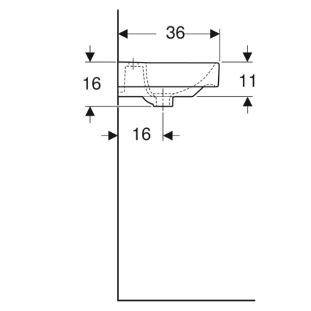 Geberit Smyle, Lave-mains cm 45