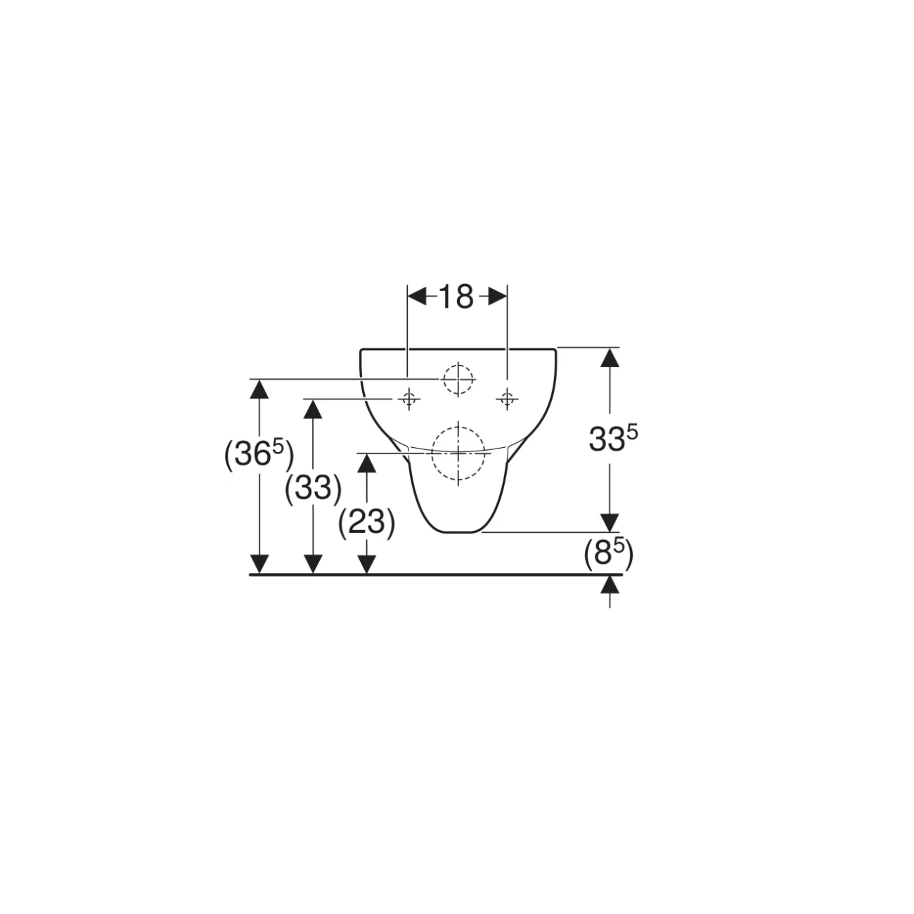 Geberit Fantasia, Wall-mounted toilet