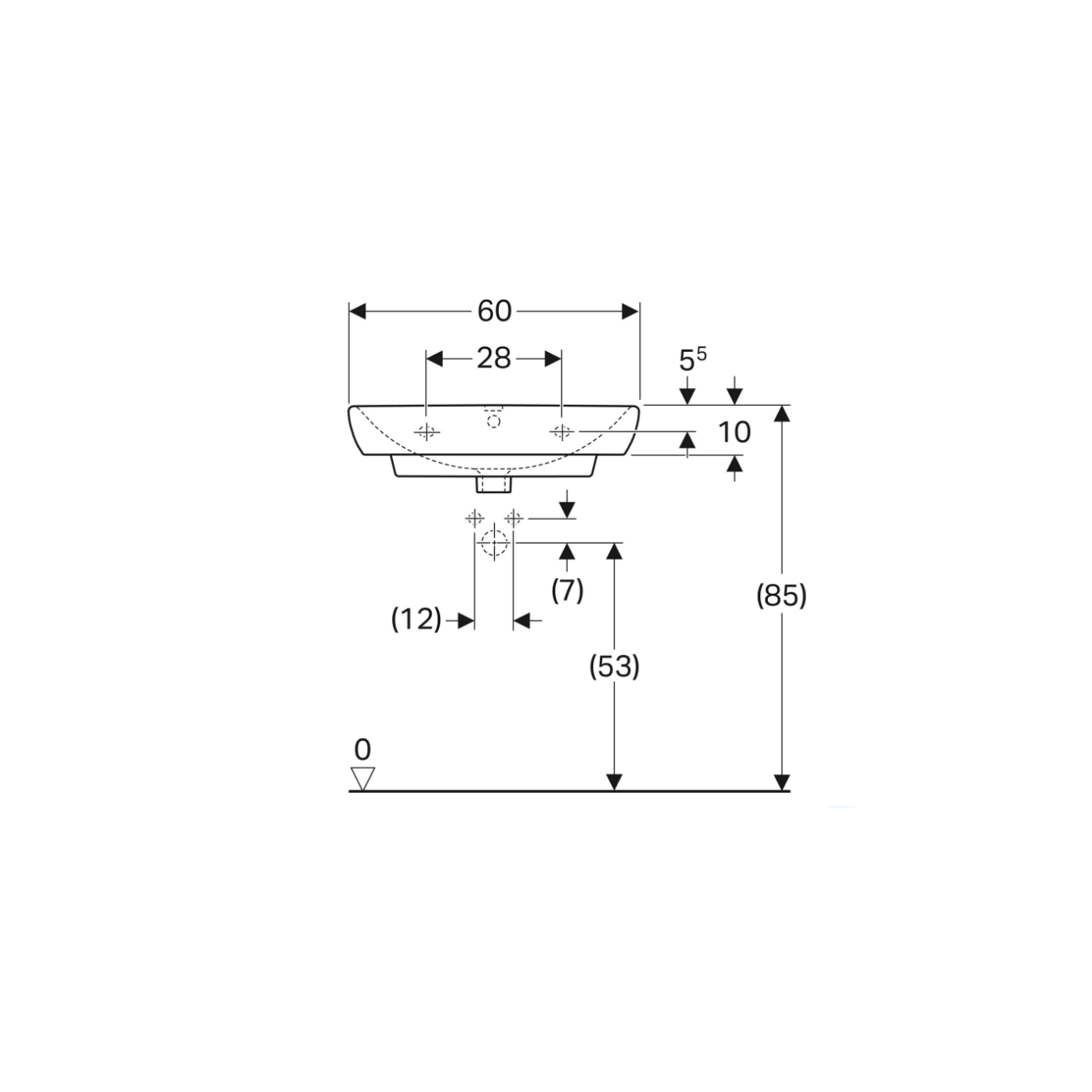 Geberit Selnova Square, Evier