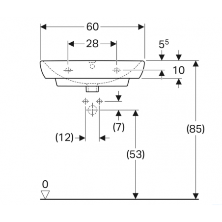 Geberit Selnova Square, Evier