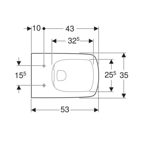 Geberit Selnova Square, Wall-mounted toilet