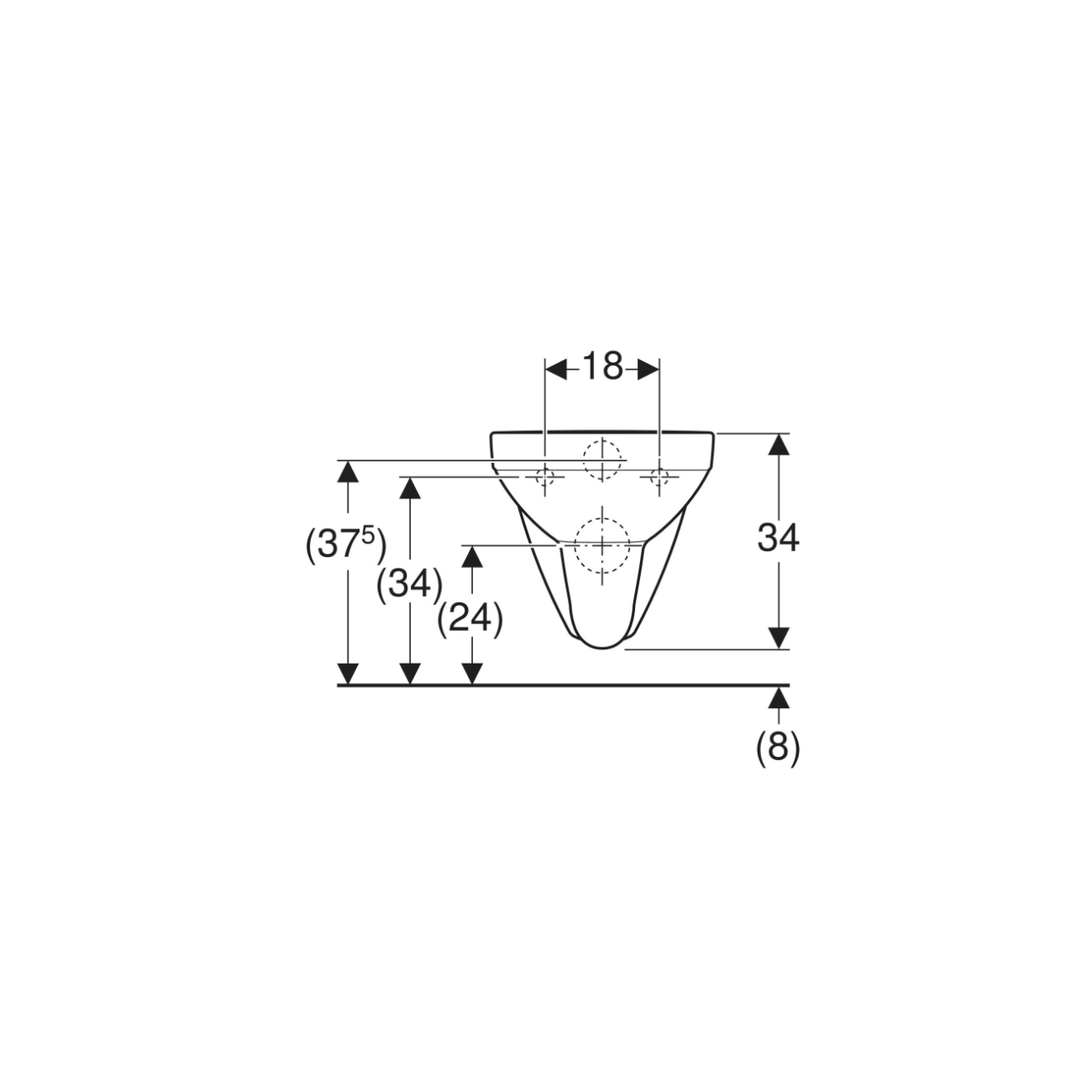 Geberit Selnova Square, Wall-mounted toilet