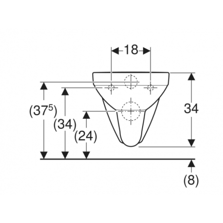 Geberit Selnova Square, Wall-mounted toilet