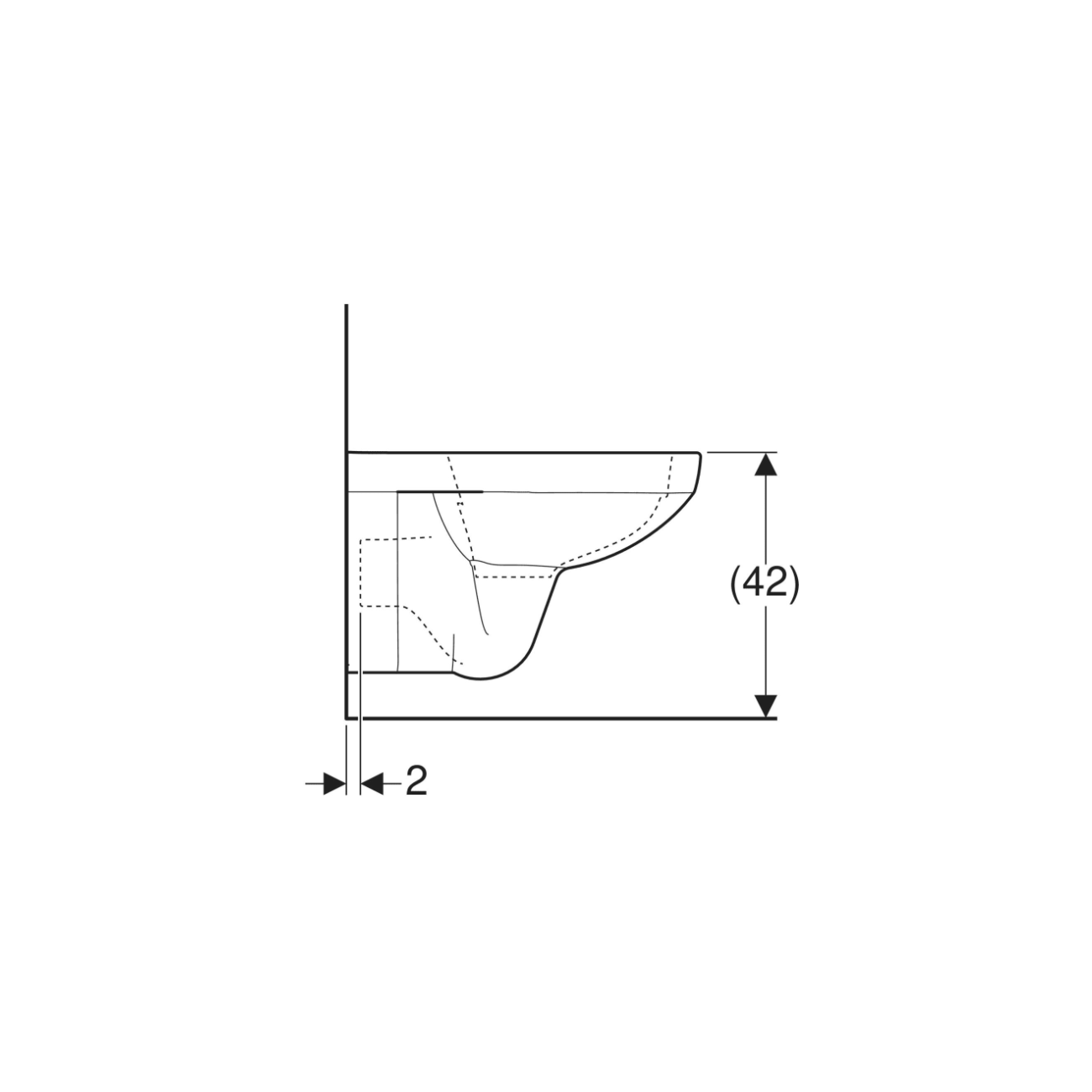 Geberit Selnova Square, Wall-mounted toilet