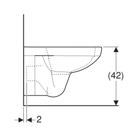 Geberit Selnova Square, Wall-mounted toilet