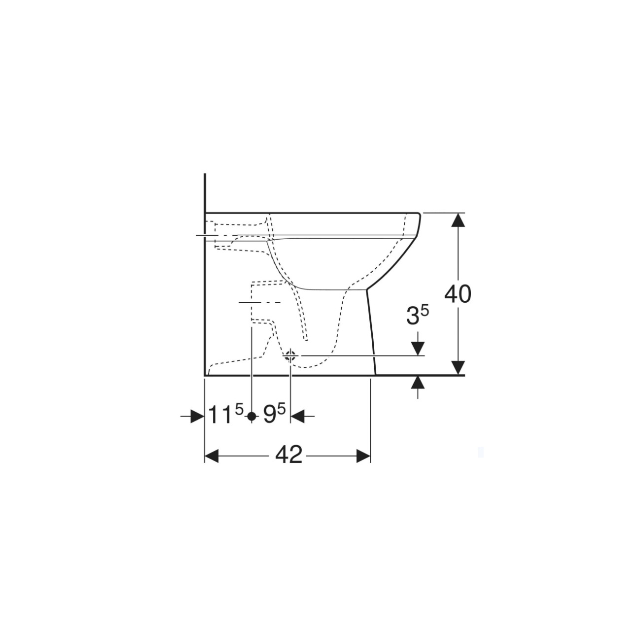 Geberit Selnova Square, Vaso a pavimento