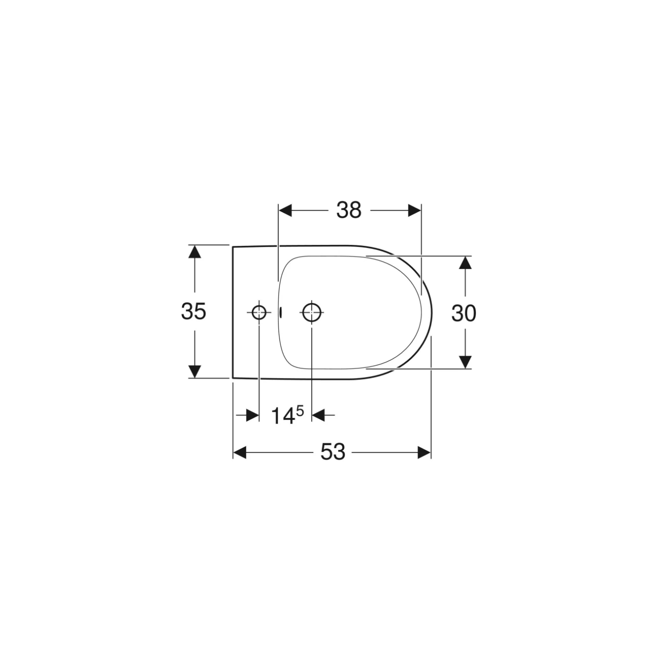 Geberit Selnova, Bidet a pavimento filo parete