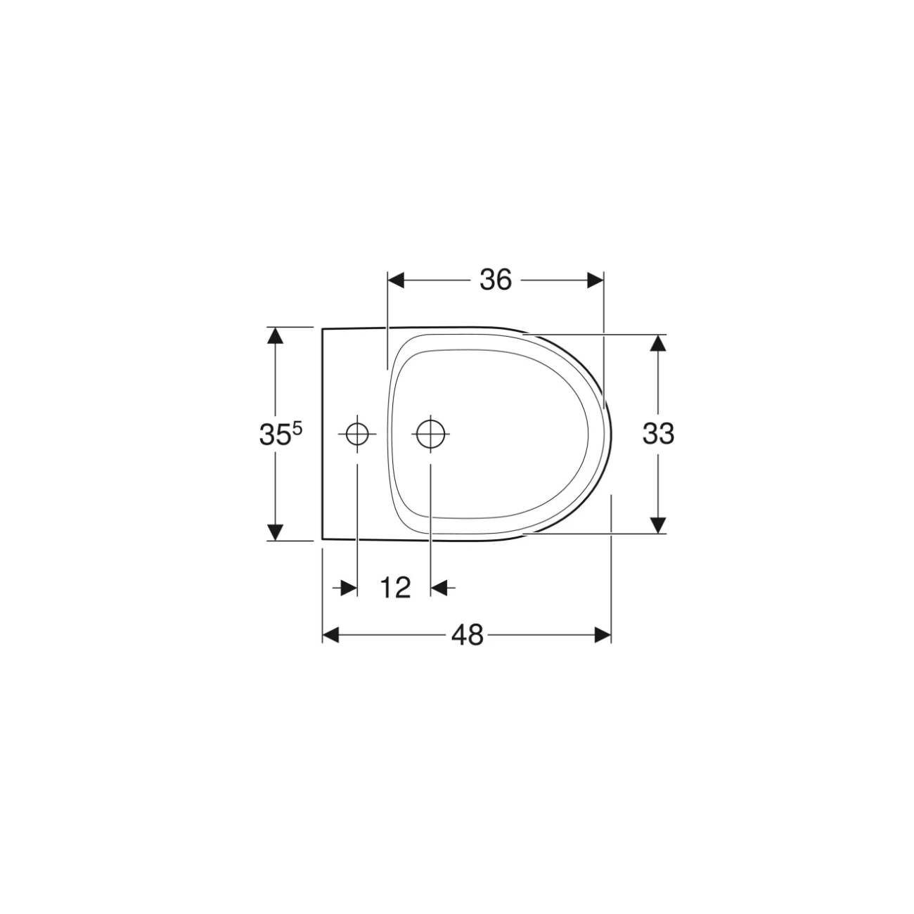 Geberit Selnova Compact, Bidet sospeso