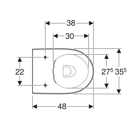 Geberit Selnova Compact, Floor vase flush with wall
