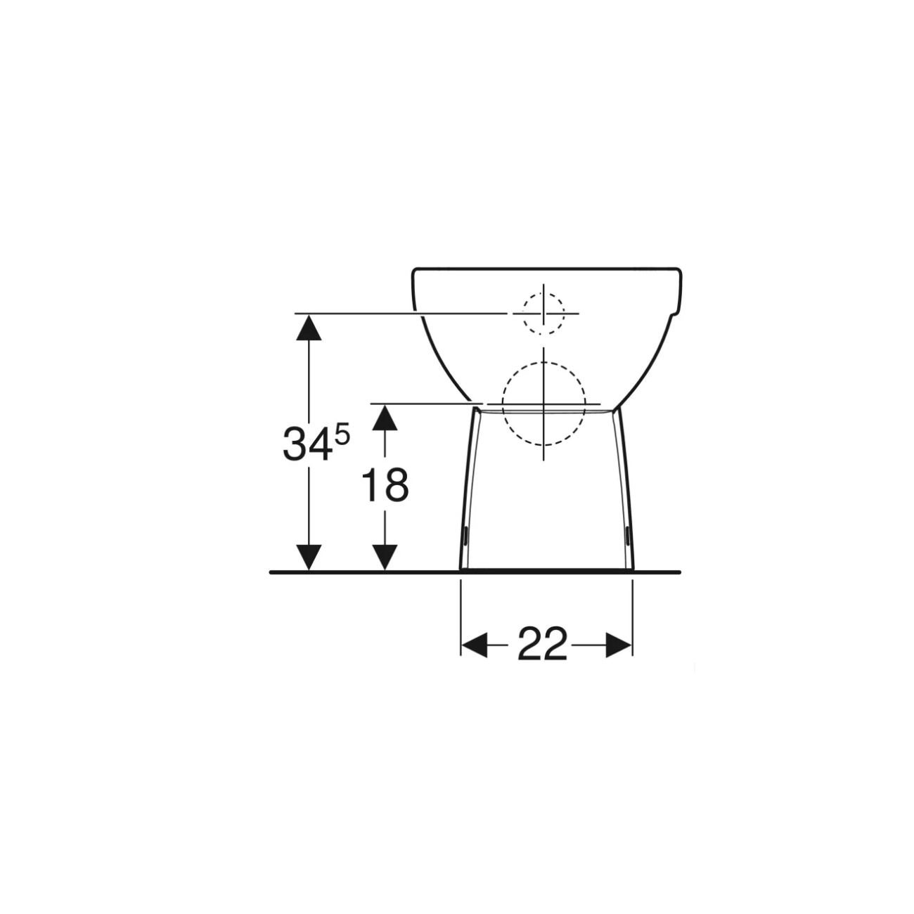 Geberit Selnova Compact, Vase au sol fil mur