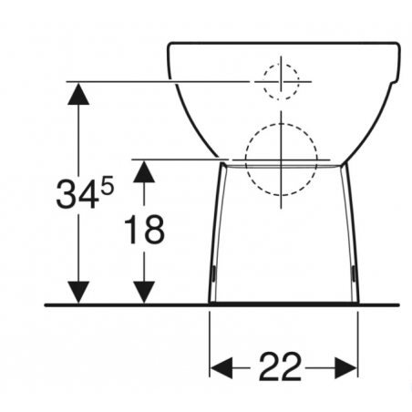 Geberit Selnova Compact, Floor vase flush with wall