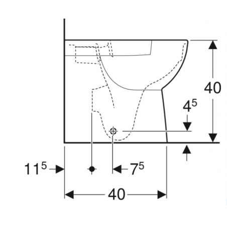 Geberit Selnova Compact, Vase au sol fil mur