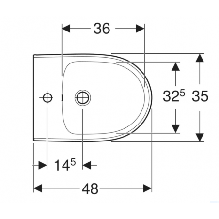 Geberit Selnova Compact, Bidet au sol en fil de mur