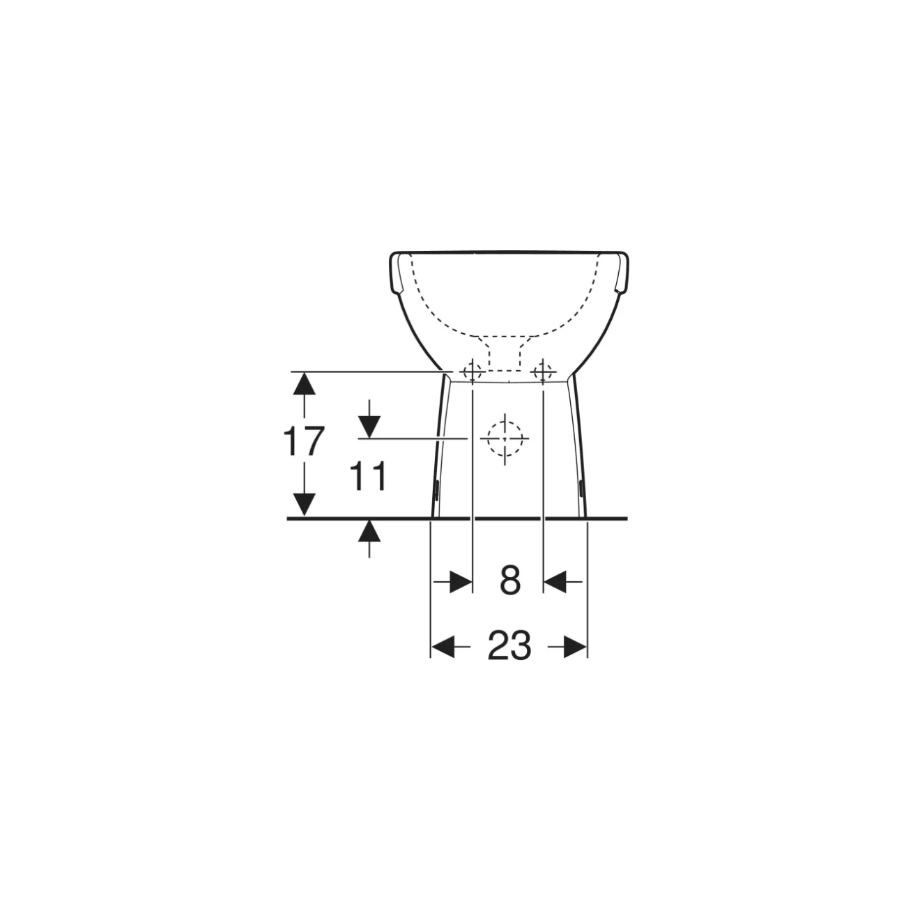 Geberit Selnova Compact, Bidet au sol en fil de mur