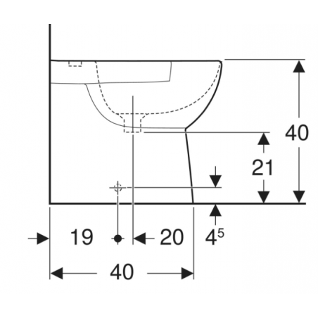 Geberit Selnova Compact, Bidet au sol en fil de mur