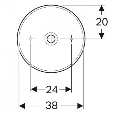 Geberit Variform Lay On, Wash basin for round table without hole