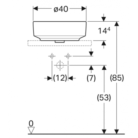 Geberit Variform Lay On, Lavabo à poser rond sans trou