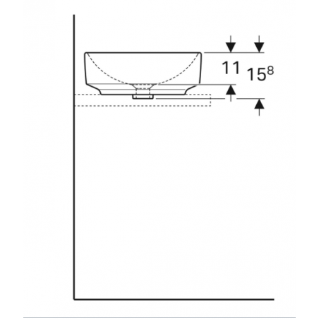 Geberit Variform Lay On, Lavabo à poser rond sans trou