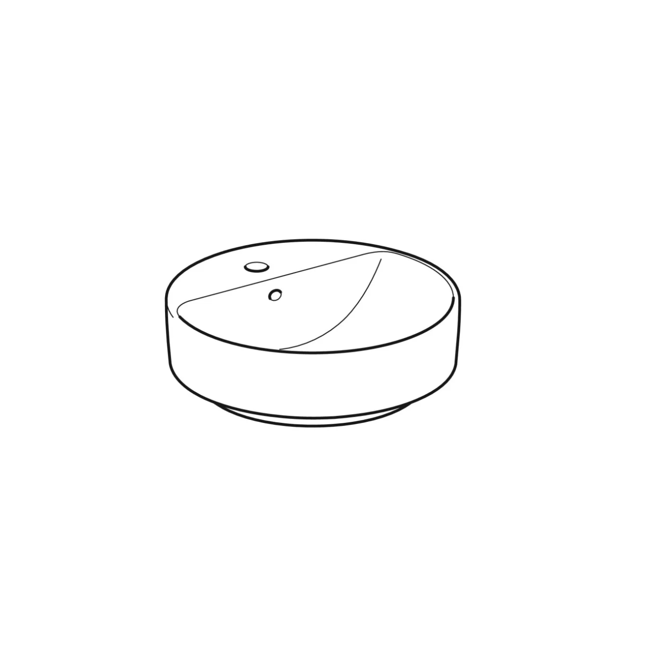 Geberit Variform Lay On, Round washbasin with hole